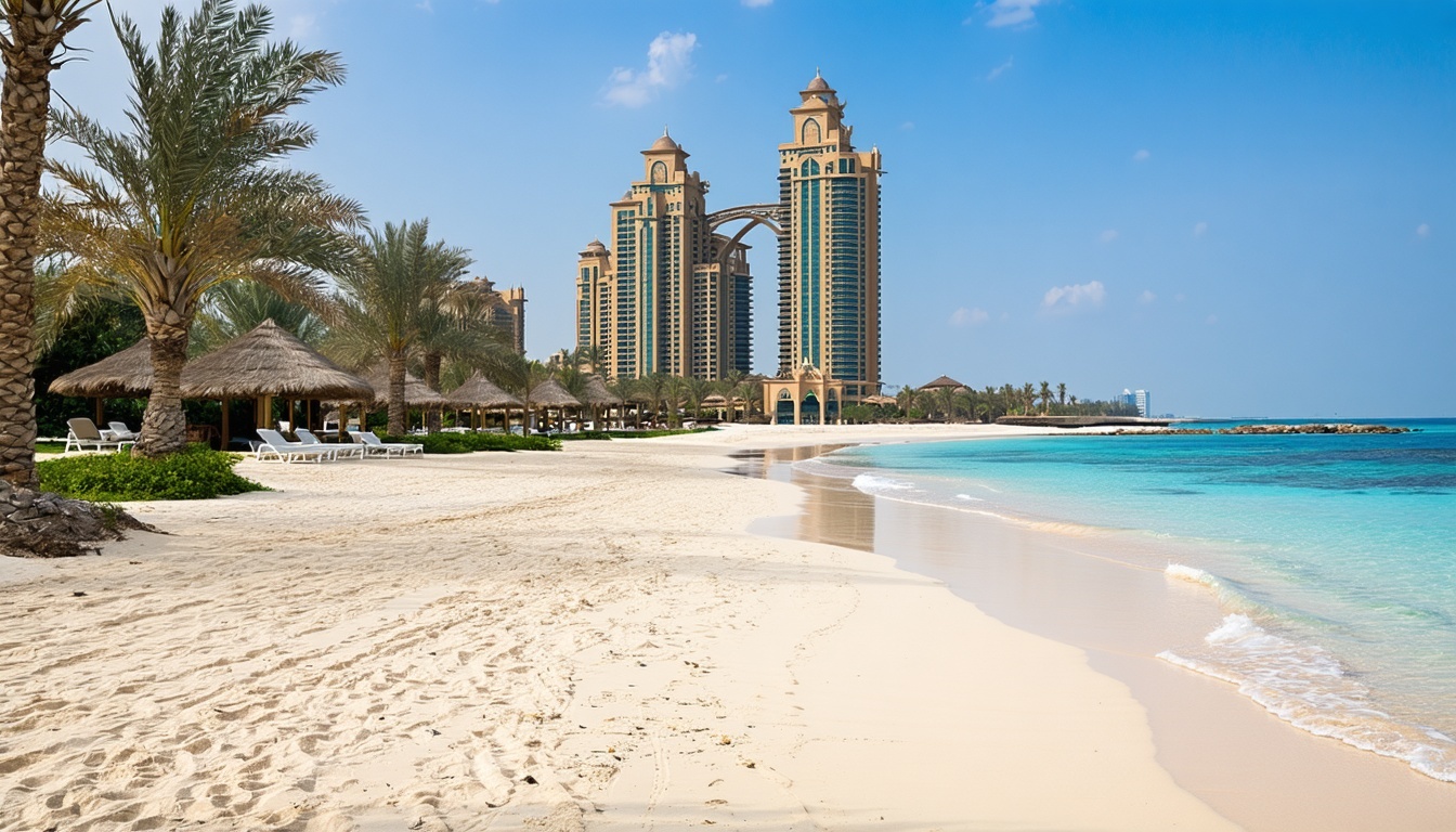 Pristine private beach at Aquaventure World Dubai